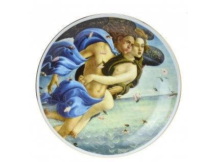 Závěsný talíř 24 cm Zrození Venuše se zlatou linkou