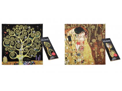 Carmani - Utěrky na brýle G. Klimt Polibek a strom života 2 ks - 20*20 cm