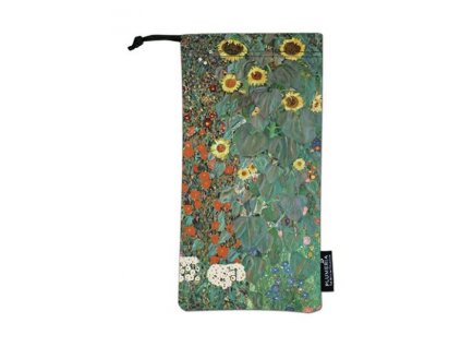 Plu - Látkové pouzdro na brýle nebo mobil Gustav Klimt, Garden with Sunflowers - 9x18 cm