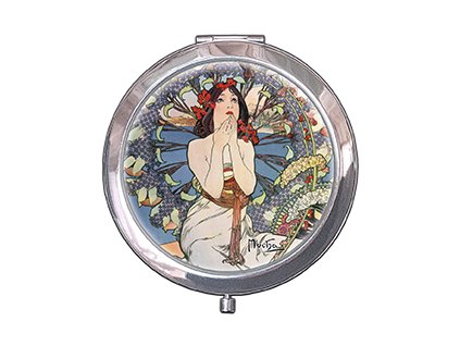 Plu - Kosmetické zrcátko Alfons Mucha, Monaco Monte Carlo - 7 cm