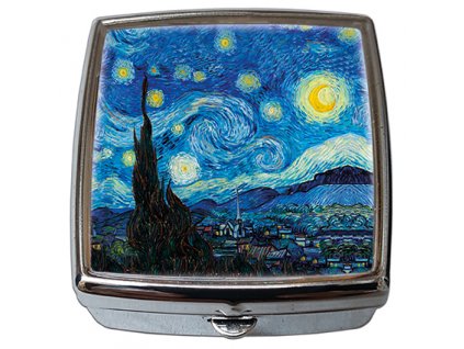 Krabička na tablety lékovka-pilulník se zrcátkem V. van Gogh, The Starry Night