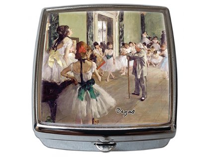 Krabička na tablety lékovka-pilulník se zrcátkem Edgar Degas, The Ballet Class