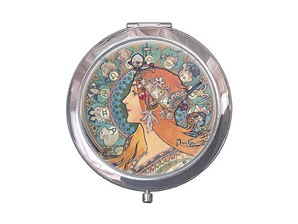 Plu - Kosmetické zrcátko Alfons Mucha, The Zodiac - 7 cm