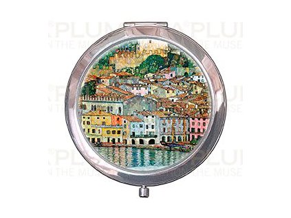 Plu - Kosmetické zrcátko G. Klimt, Malcesine Lake Garda - 7 cm