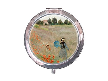 Plu - Kosmetické zrcátko C. Monet, Poppies near Argenteuil - 7 cm