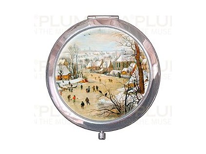 Plu - Kosmetické zrcátko Pieter Bruegel the elder, Winter Lanctscape - 7 cm