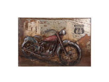 Kovový 3D obraz MOTORBIKE Clayre & Eef 5WA0189 60x4x40 cm