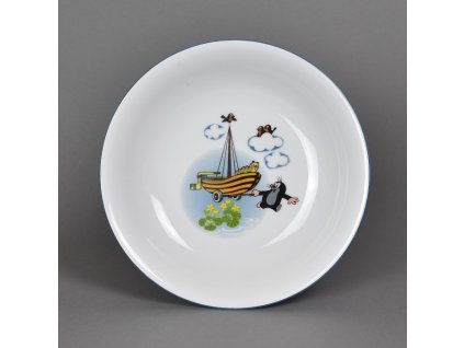 Porcelánový talíř hluboký Coup, Krtek s lodičkou (modrá linka)
