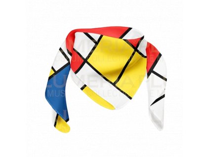 Plu - Hedvábný šátek Piet Mondrian, Composition in Red, Yellow, Blue, Black - 90 x 90 cm