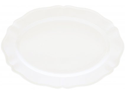 Easy Life - Porcelánový servírovací talíř Perle White - 36×25 cm