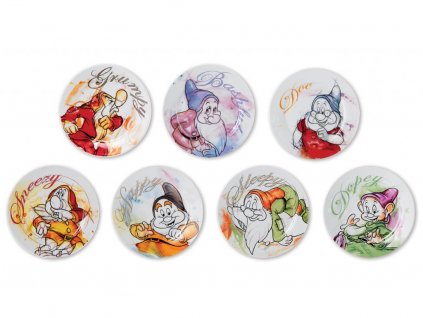 Egan - Porcelánové dezertní talíře SEDM TRPASLÍKŮ 7 ks - Ø 19 cm