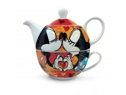 Egan - Porcelánový šálek s konvičkou Mickey a Minnie - 470 ml