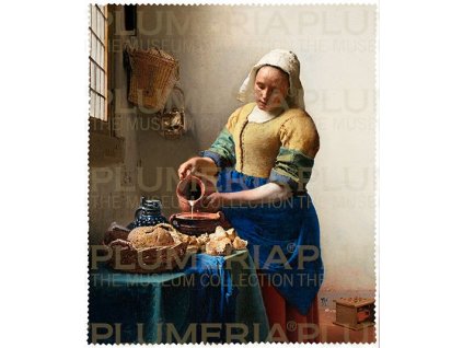 Plu - Čistící hadřík na brýle Jan Vermeer, The Mi lkmaid - 15x18 cm