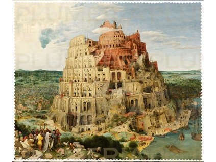 Plu - Čistící hadřík na brýle Pieter Bruegel the elder Tower of Babel - 15x18 cm