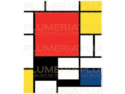 Plu - Čistící hadřík na brýle Piet Mondrian Comp. Red,Yellow,Blue,Black - 15x18 cm