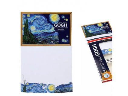 Poznámkový bloček široký na magnetu Vincent van Gogh "Hvězdná noc"