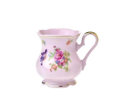 Hrnek 250 ml Mary-Anne květiny - růžový porcelán