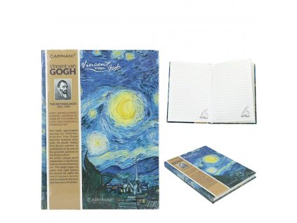 Zápisník 18,3 cm Vincent van Gogh "Hvězdná noc"