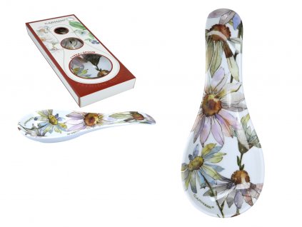 Carmani - Porcelánová lžíce na odkládání Příborů a vařeček Květy - 23,5 x 9,5 x 2,5 cm