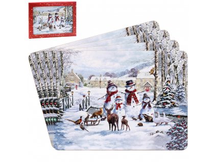 Leonardo - Korkové prostírání Sněhuláci a zvířátka 4 ks - 30*22 cm