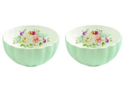Easy Life - Porcelánové misky Jardin Royal Pink zelené 2 ks - 12 cm