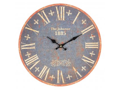 Clayre & Eef - Nástěnné hodiny JOHNSON 1885 - Ø 34*3 cm / 1*AA