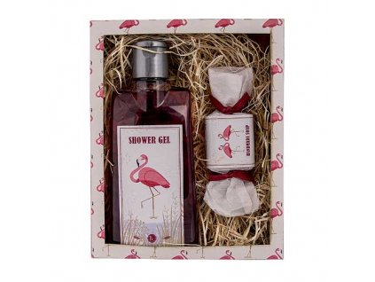 Bohemia Gifts Kosmetická sada sprchový gel a mýdlo 30 g - Flamingo