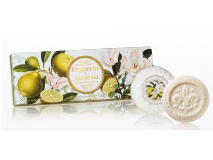Přírodní kulatá tuhá mýdla Bergamot a Gardénie