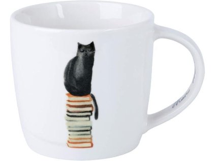 Maxwell & Williams - Porcelánový hrnek Marc Martin Feline Friends Wellington Read Cat v dárkové krabičce - 400 ml