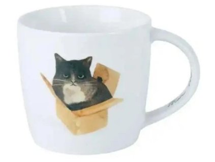Maxwell & Williams - Porcelánový hrnek Marc Martin Feline Friends Wellington Cat In A Box v dárkové krabičce - 400 ml