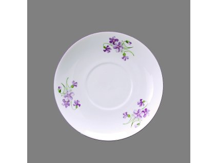 Podšálek Baňák 150 mm fialky s fialovou linkou