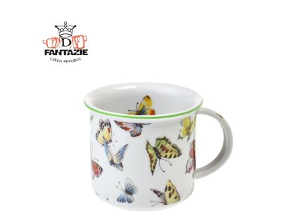 Hrnek Tina porcelánový plecháček 250 ml Motýlci