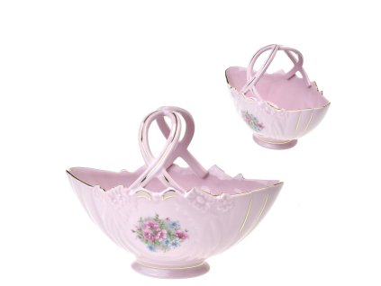 Koš 18 dekor gladis - růžový porcelán