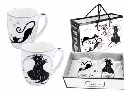 Hrnek 400 ml Crazy cats - sada 2 ks