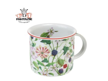 Hrnek Tina porcelánový plecháček 350 ml Šípek a ostružiny