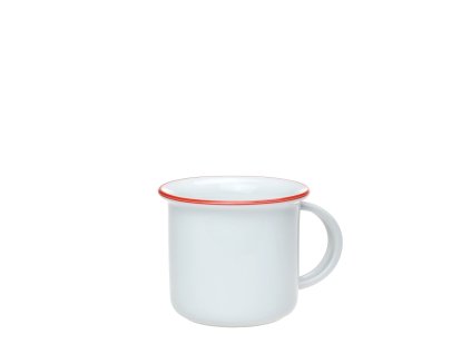 Hrnek Tina porcelánový plecháček 100 ml na espresso - červená linka