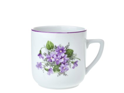 Hrnek Pětka 400 ml fialky s fialovou linkou