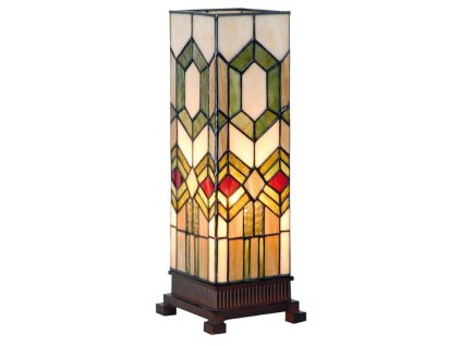 Stolní lampa Tiffany SQUARE Clayre & Eef 5LL-3085 12*12*35 cm E14/max 1*40W