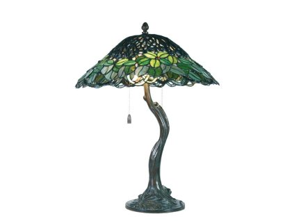 Stolní lampa Tiffany FLOWERS Clayre & Eef 5LL-5386 Ø 47*58 cm E27/max 2*60W