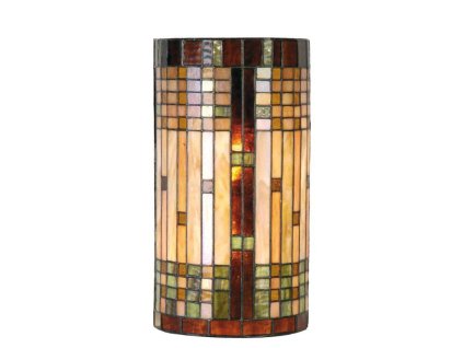 Nástěnná lampa Tiffany ART DECO Clayre & Eef 5LL-9112 20*11*36 cm E14/max 2*40W