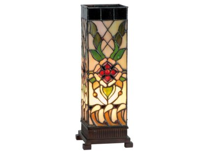 Stolní lampa Tiffany MAJESTIC FLOWER Clayre & Eef 5LL-9234 12*12*35 cm E14/max 1*40W