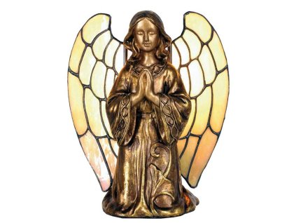 Dekorativní stolní lampa Tiffany ANGEL Clayre & Eef 5LL-9246 16*10*20 cm E14/max 1*40W