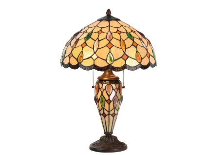 Stolní lampa Tiffany HEMISPHERE Clayre & Eef 5LL-5182 Ø 40*60 cm E27/max 2*60W / E14/max 1*15W