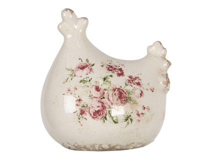 Dekorativní keramická slepička VINTAGE JOY Clayre & Eef 6CE1186 12*11*13 cm