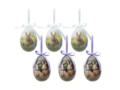 Sada šesti velikonočních ozdob EGG Clayre & Eef 65912 Ø 7x10 cm