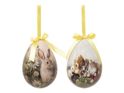 Sada dvou velikonočních ozdob EGG Clayre & Eef 65915 Ø 11x15 cm