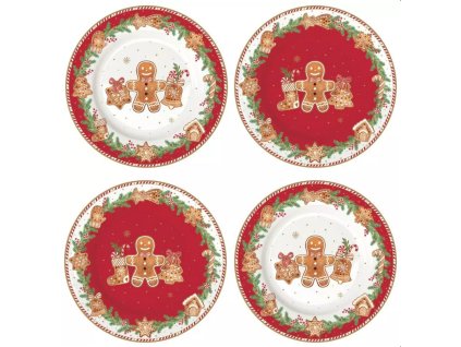 Easy Life - Porcelánové dezertní talíře Fancy Gingerbread 4 ks - 19 cm