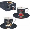 Easy Life - Porcelánové šálky a podšálky na kávu It´s Coffee Time - 2*90 ml