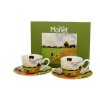 DG - Porcelánové šálky s podšálky na espresso C. Monet pole VLČÍ MÁK 2 ks - 110 ml