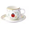Easy Life - Porcelánové šálky s podšálkem Fancy Garden beruška a motýl2 ks - 120 ml